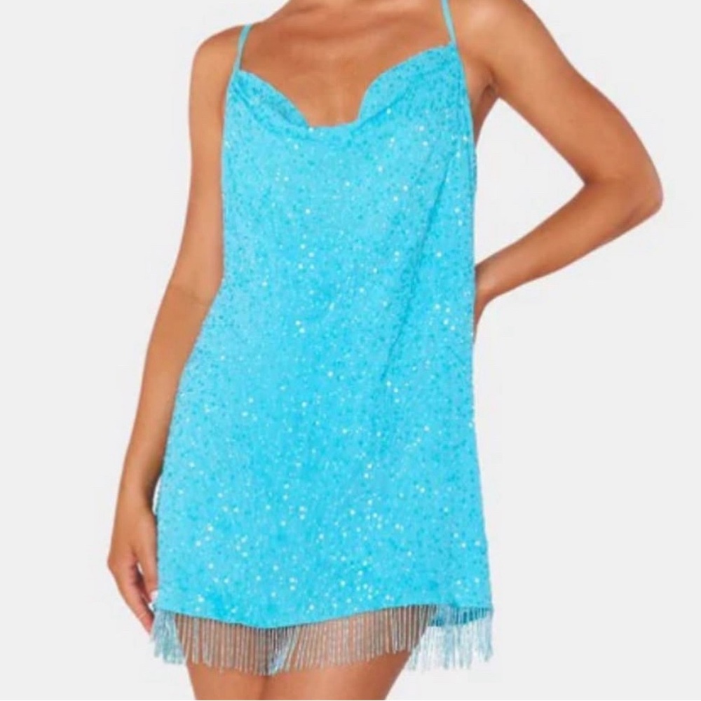 Show Me Your MuMu Sparkling Blue Mini Dress